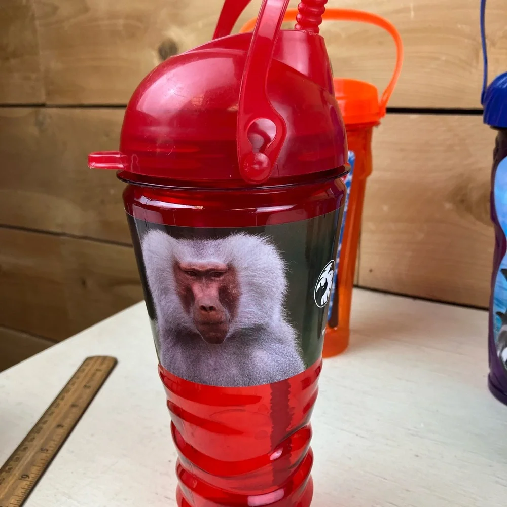Assorted Lot of 9 Theme Park & Zoo Kids Sipper Cups - Multi-Color Collectable